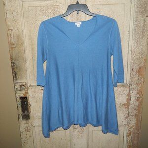 J Jill Pure Jill Silk Blend Tunic Sweater Pullover Shark Bite Hem  Sz S (CC-64)